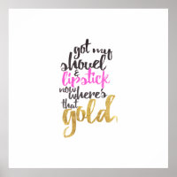 Girly Pink Gold Black Gold Digger Typografie