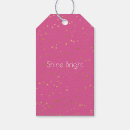 Girly Pink Gold Glam Stars Geschenkanhänger