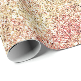 Girly Pink Gold Glitz Glitzer Geschenkpapier