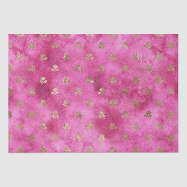 Girly Pink Gold Rose Seidenpapier (Vorderseite)