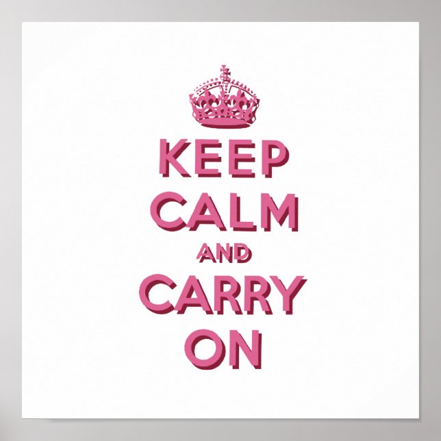 Girly Pink halten Sie sich ruhig und tragen Sie we Poster (Vorne)