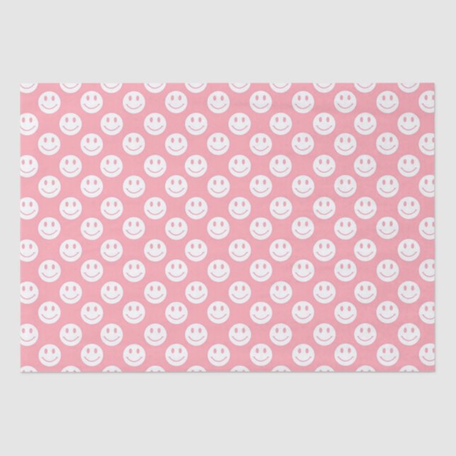 Girly Pink Happy Faces Seidenpapier (Vorderseite)