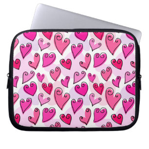 Girly Pink Hearts Niedlich Romantischer Valentinst Laptopschutzhülle