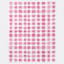 Girly Pink Kariert Stripes Weihnachten Fleecedecke