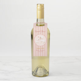 Girly Pink Lamb Baby Dusche Danke Flaschenanhänger