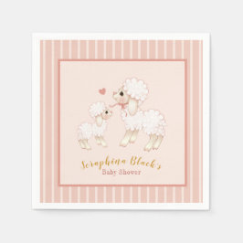 Girly Pink Lamb Baby Dusche Serviette