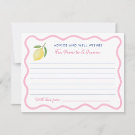Girly Pink Lemons Ratschläge gut Wünsche für Mamas Einladung