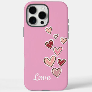 Girly Pink Liebe Herz iPhone 16 Pro Max Hülle
