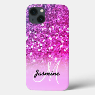 Girly Pink Lila Glitzer Sparkle Name Case-Mate iPhone Hülle