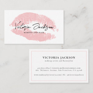 Girly Pink Lips Modern Elegante Visitenkarte