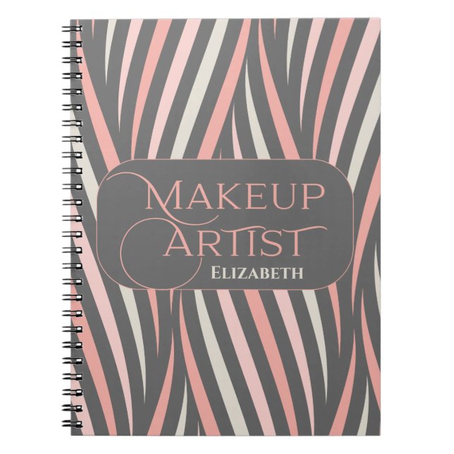 Girly Pink Makeup Artist Beruflich Notizblock (Vorderseite)