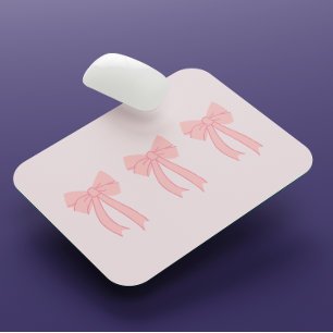 Girly Pink Minimalistisch Bow Coquette Mousepad