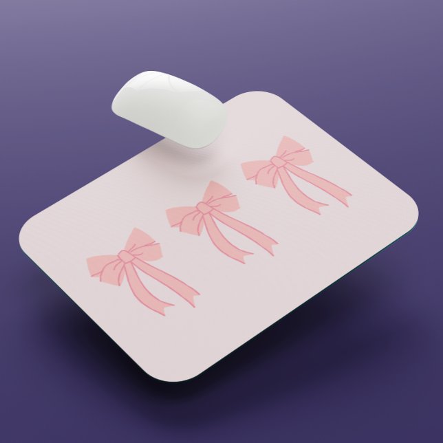 Girly Pink Minimalistisch Bow Coquette Mousepad (Von Creator hochgeladen)