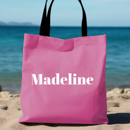 Girly Pink Minimalistische Personalisierte Tasche