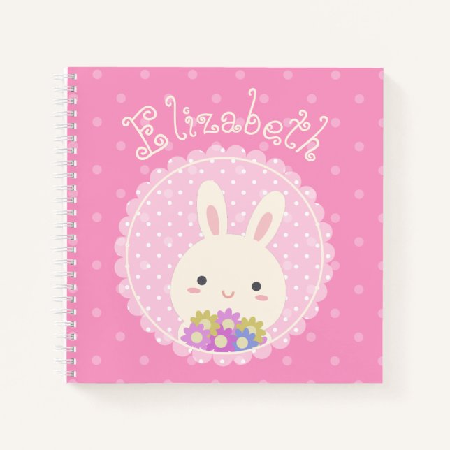 Girly Pink Niedlich Kawaii Sonnen & Blume Individu Notizbuch (Vorderseite)