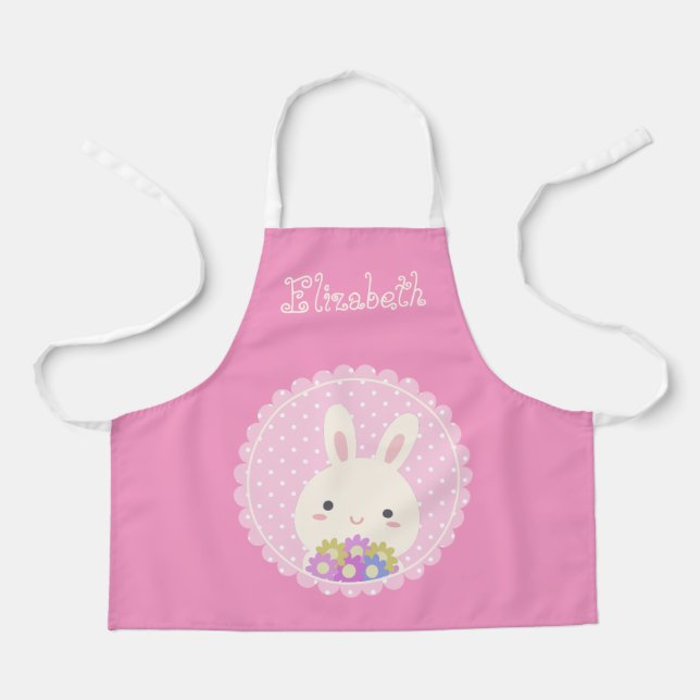 Girly Pink Niedlich Kawaii Sonnen & Blume Individu Schürze (Vorderseite)