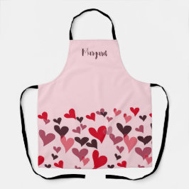 Girly Pink Niedlich Romantic Hearts Retro Personal Schürze