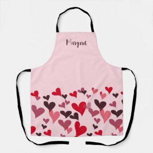 Girly Pink Niedlich Romantic Hearts Retro Personal Schürze