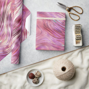 Girly Pink Pearl Rose Geschenkpapier
