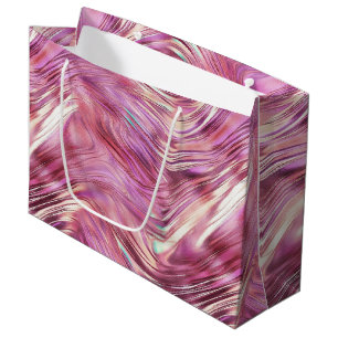 Girly Pink Pearl Rose Große Geschenktüte
