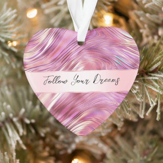 Girly Pink Pearl Rose Ornament (Baum)