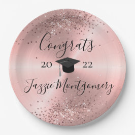 Girly Pink Polished Sheen Glittery Pappteller