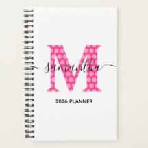 Girly Pink Polka Dot Monogram