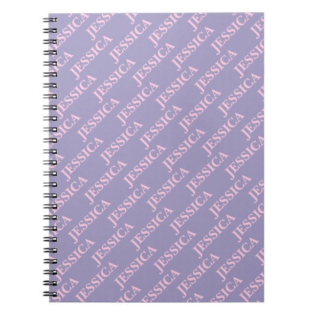 Girly Pink & Purple Name Feminine Office Notizblock (Vorderseite)