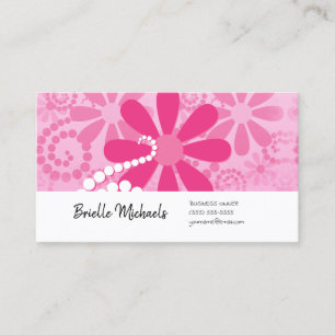 Girly Pink Retro Daisy Blume Niedliches Blumenmust Visitenkarte
