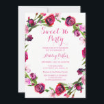 Girly Pink Rose Blume Sweet 16 Party Einladung<br><div class="desc">Girly Pink Rose Blume Sweet 16 Party Einladung Matching Kollektion in Niche und Nest Shop.</div>