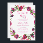 Girly Pink Rose Blume Sweet 16 Party Einladung<br><div class="desc">Girly Pink Rose Blume Sweet 16 Party Einladung Matching Kollektion in Niche und Nest Shop.</div>