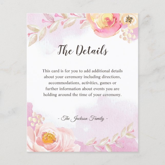 Girly Pink Rose Garden Details Flyer (Vorne)