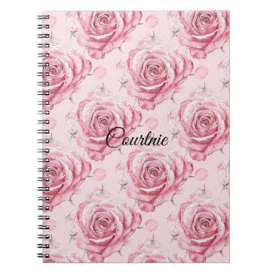 Girly Pink Roses Floral Notizblock