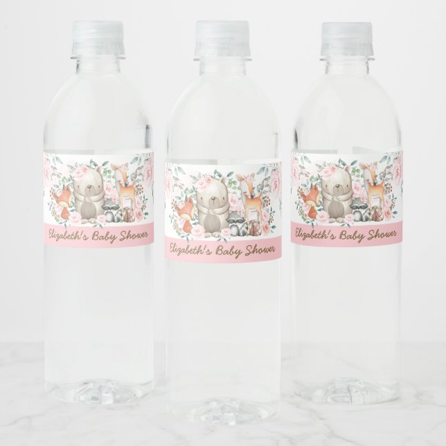 Girly Pink Roses Woodland Kinderdusche Favoriten (Flaschen)