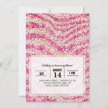 Girly Pink Schimmer Zebra-Muster
