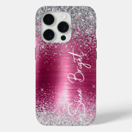 Girly Pink Silver Glitzer Sparkle Case-Mate iPhone Hülle
