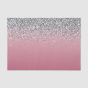 Girly Pink Silver Sparkle Glitzer Seidenpapier