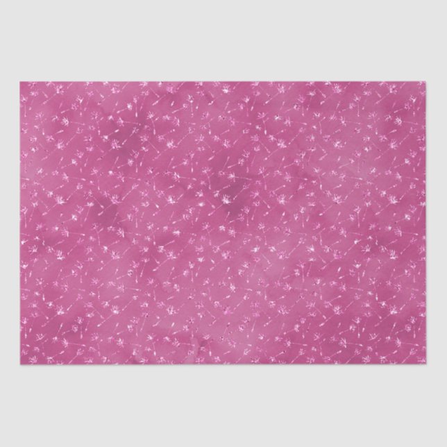 Girly Pink Sparkle Glitzer Blume Seidenpapier (Vorderseite)