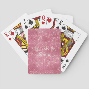 Girly Pink Sparkle Glitzer Spielkarten