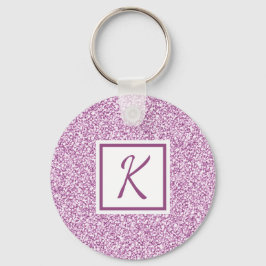 Girly Pink Sparkle Monogrammed Schlüsselanhänger
