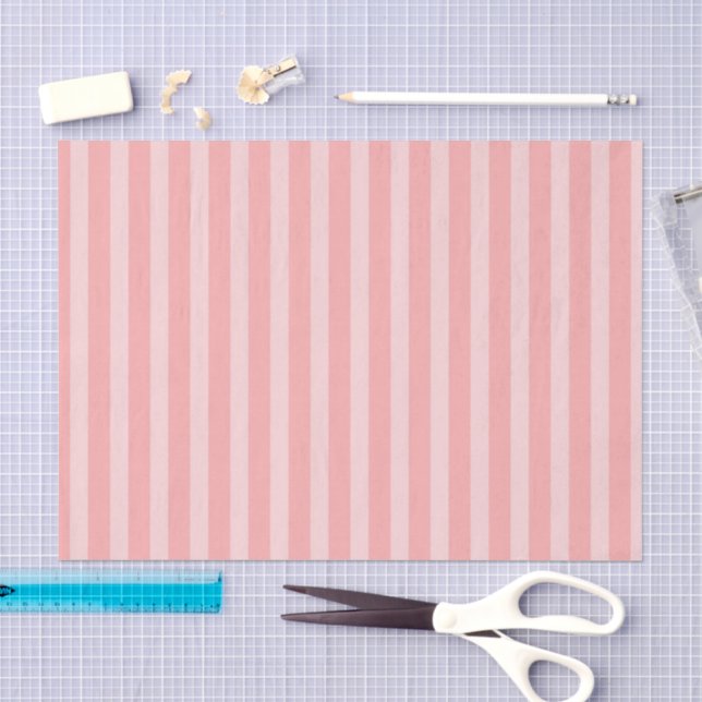 Girly Pink Stripes Birthday Seidenpapier (Handwerk)