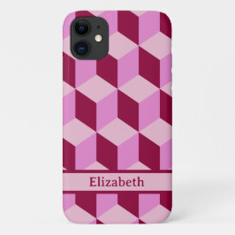 Girly Pink Tumbling Blocks Nahtloses Muster Case M