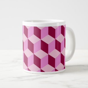 Girly Pink Tumbling Blocks Nahtloses Muster Jumbo-Tasse