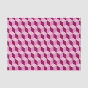 Girly Pink Tumbling Blocks Nahtloses Muster Seidenpapier