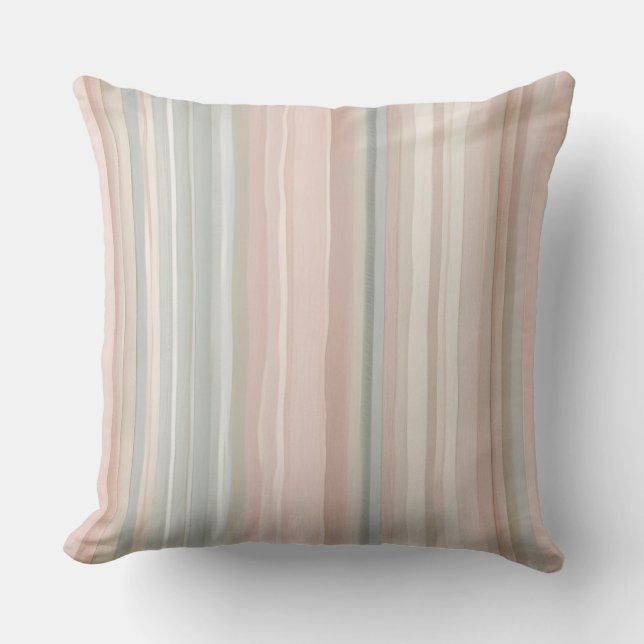 Girly Pink und Mint Moderner Küstenstrich Kissen (Vorderseite)