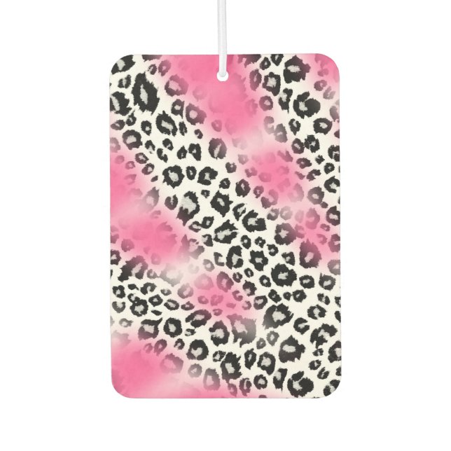 Girly Pink und Snow Leopard Mesh Autolufterfrischer (Vorderseite)