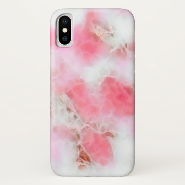 Girly Pink und White Marble Muster Case-Mate iPhone Hülle (Rückseite)