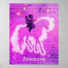 Girly Pink Unicorn Personalisiert