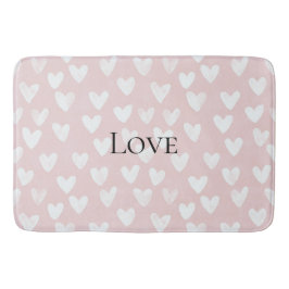 Girly Pink White Hearts Brautparty Badematte