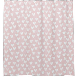 Girly Pink White Hearts Brautparty Duschvorhang